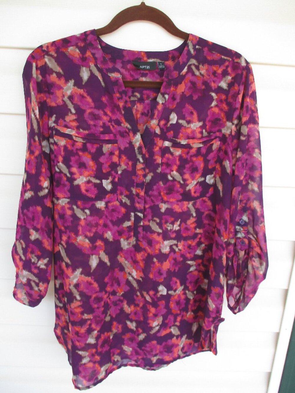 Women's Apt. 9 100% Polyester Blouse/Top Large